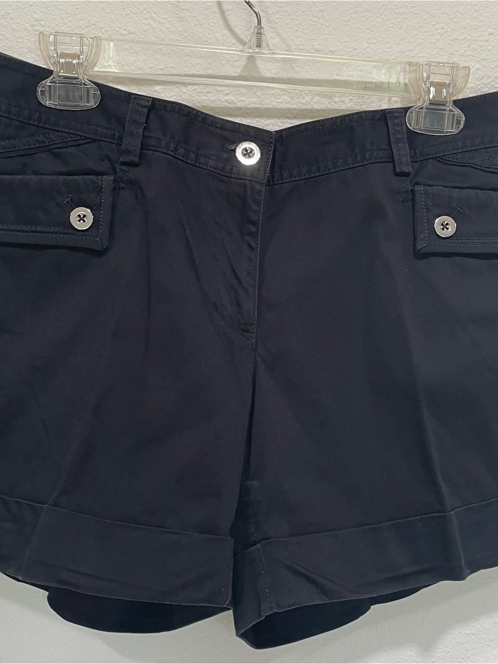 White House Black Market Black Tailored Button-Front Shorts